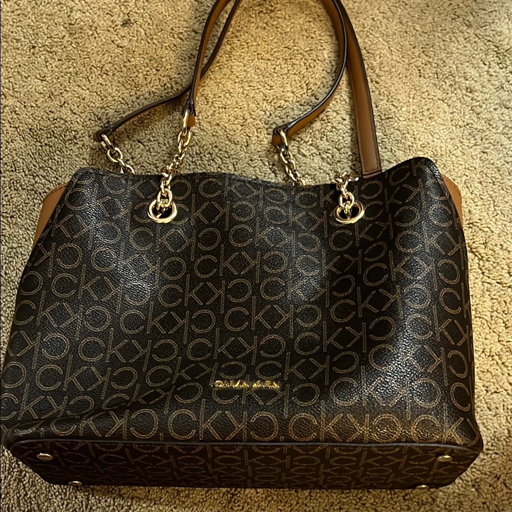 Calvin Klein Monogram Tote Bag - Brown